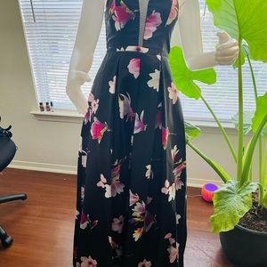 Strapless floral gown